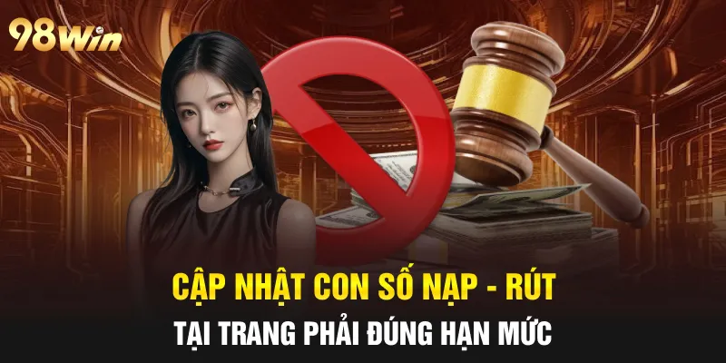 Cập nhật con số nạp - rút tại trang phải đúng hạn mức